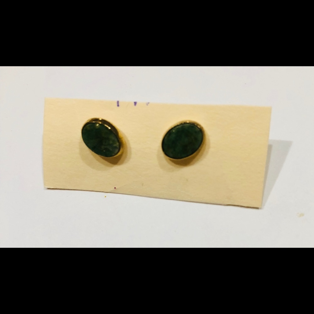 Jade Stud Pierced Earrings